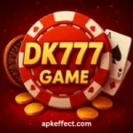 DK777 Game mobile app interface showing earning games and wallet options